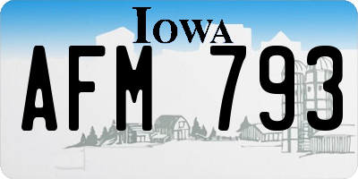 IA license plate AFM793