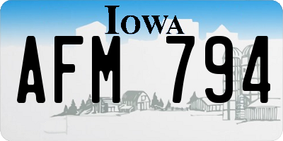 IA license plate AFM794