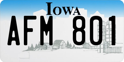 IA license plate AFM801