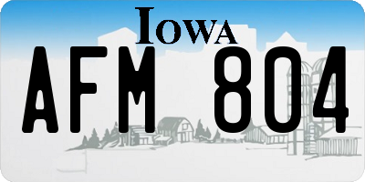 IA license plate AFM804