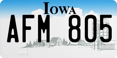 IA license plate AFM805
