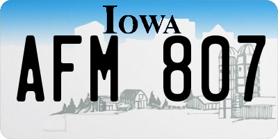 IA license plate AFM807