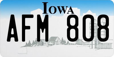 IA license plate AFM808