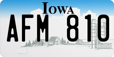 IA license plate AFM810