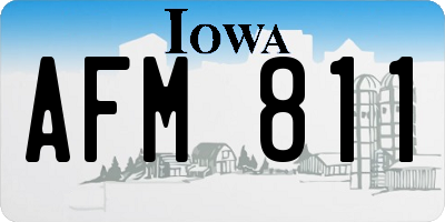 IA license plate AFM811