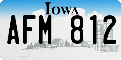 IA license plate AFM812
