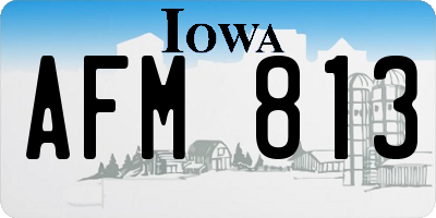 IA license plate AFM813