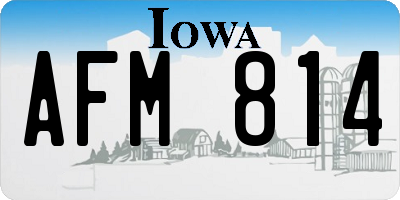 IA license plate AFM814