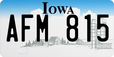 IA license plate AFM815