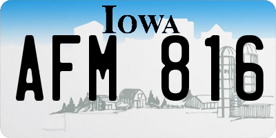 IA license plate AFM816