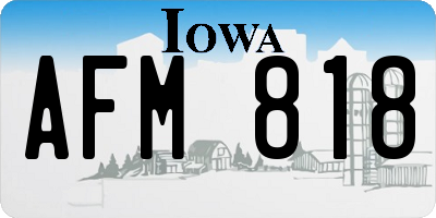 IA license plate AFM818