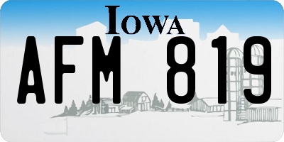 IA license plate AFM819