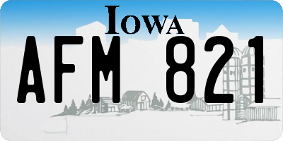 IA license plate AFM821