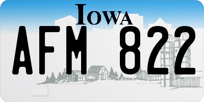 IA license plate AFM822