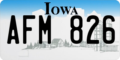 IA license plate AFM826