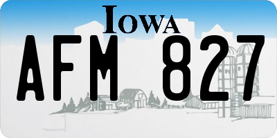 IA license plate AFM827