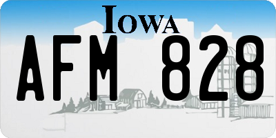 IA license plate AFM828