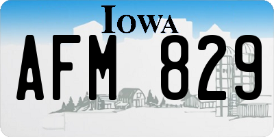 IA license plate AFM829