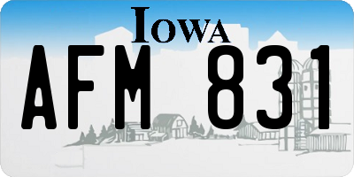 IA license plate AFM831