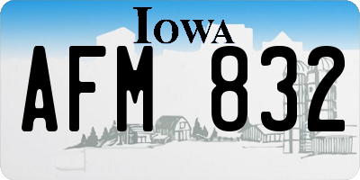 IA license plate AFM832