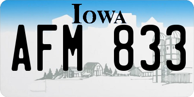 IA license plate AFM833
