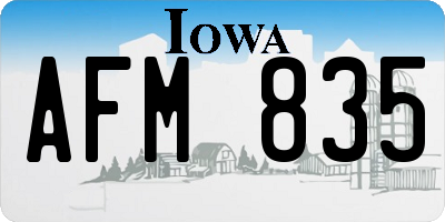 IA license plate AFM835