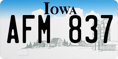 IA license plate AFM837