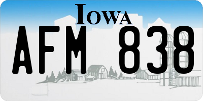 IA license plate AFM838