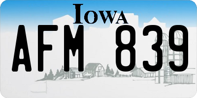 IA license plate AFM839