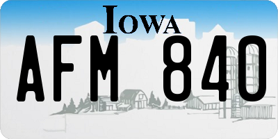 IA license plate AFM840