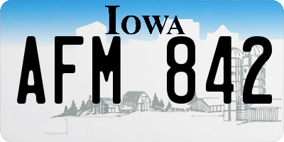 IA license plate AFM842