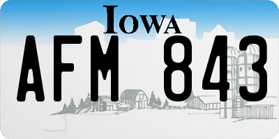 IA license plate AFM843