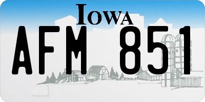 IA license plate AFM851