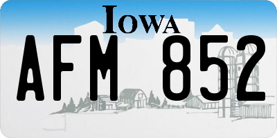 IA license plate AFM852