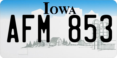 IA license plate AFM853