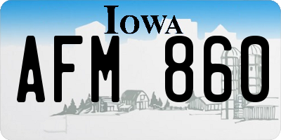 IA license plate AFM860