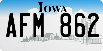 IA license plate AFM862