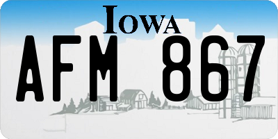 IA license plate AFM867