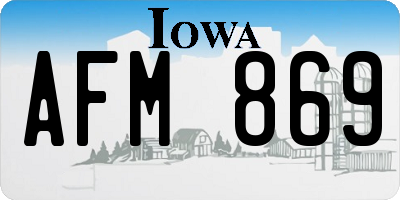 IA license plate AFM869