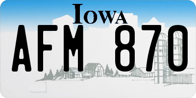 IA license plate AFM870