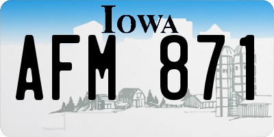 IA license plate AFM871