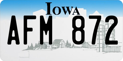 IA license plate AFM872