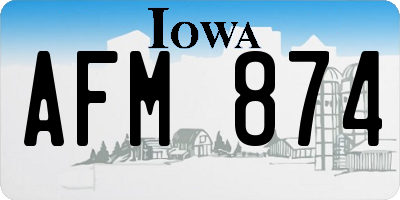 IA license plate AFM874