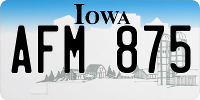 IA license plate AFM875