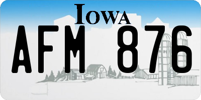 IA license plate AFM876