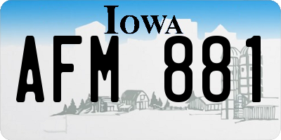 IA license plate AFM881