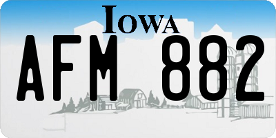IA license plate AFM882