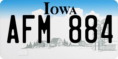IA license plate AFM884