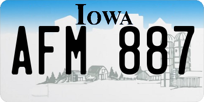 IA license plate AFM887