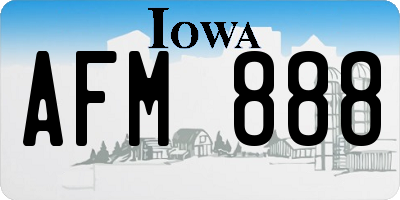 IA license plate AFM888